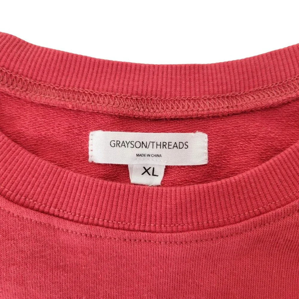 My Dog Is My Valentine Long Sleeve Cropped Lightweight Sweatshirt Women's XL - Picture 3 of 4